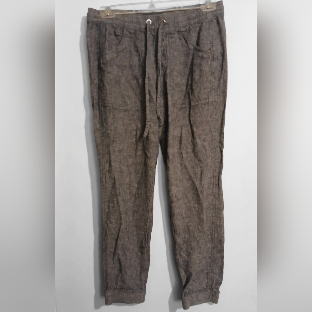 Calvin K Casual Classics Women Flowy Linen Pants Size 4